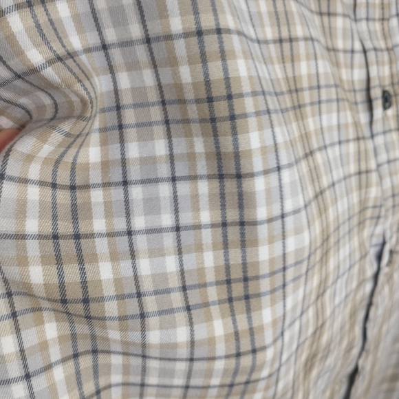 2 George Men Size 3XL Gray, Bown Plaid Long Sleeve Button Down Poplin Shirts - Picture 11 of 13